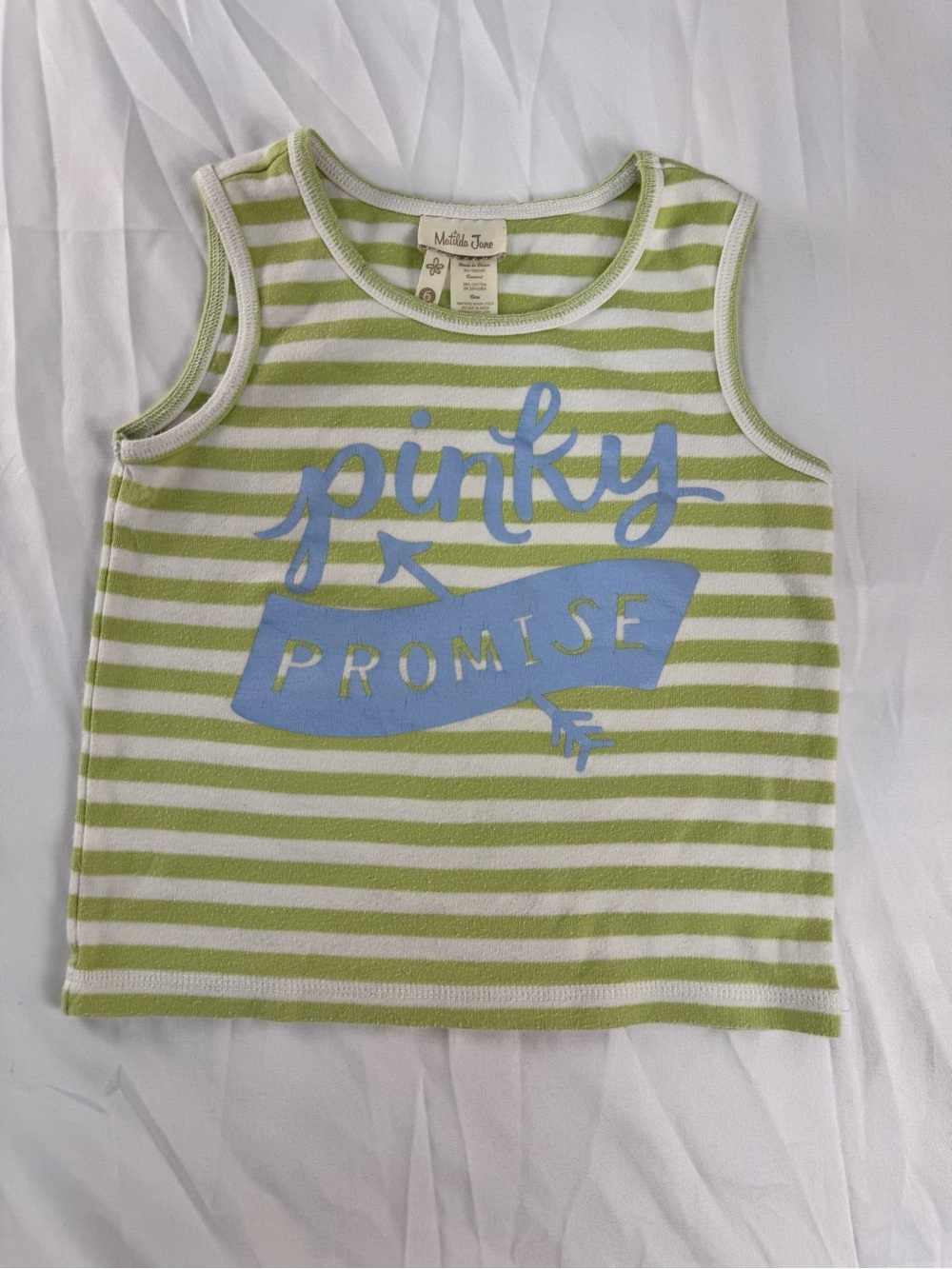 Matilda Jane Lime & White Stripe 'Pinky Promise' Tank
